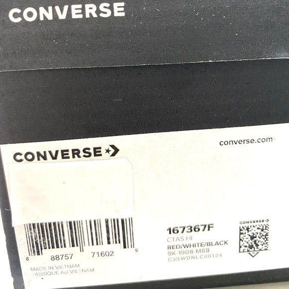 Converse Chuck Taylor AS Casual Canvas Red Green Sneakers Women's Size 7 167367F - Picture 7 of 8